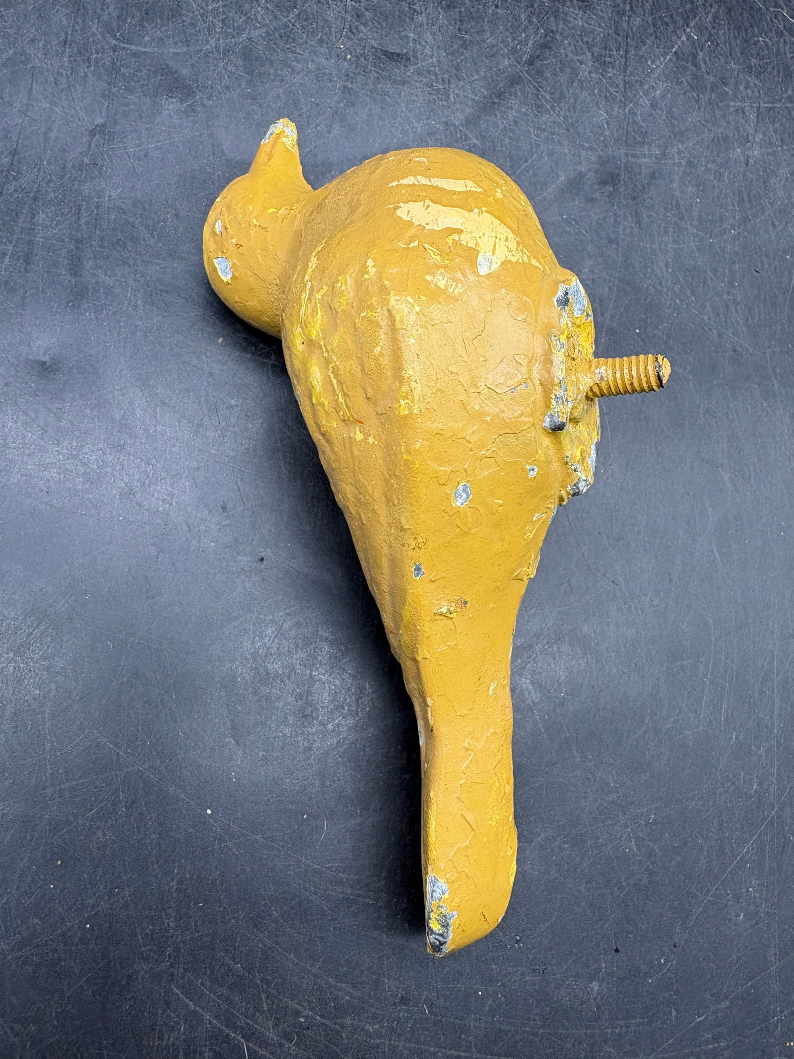 Primitive Folk Art Fair / Carnival Game Shooting Gallery Cast Iron Canary Bird Target - 4