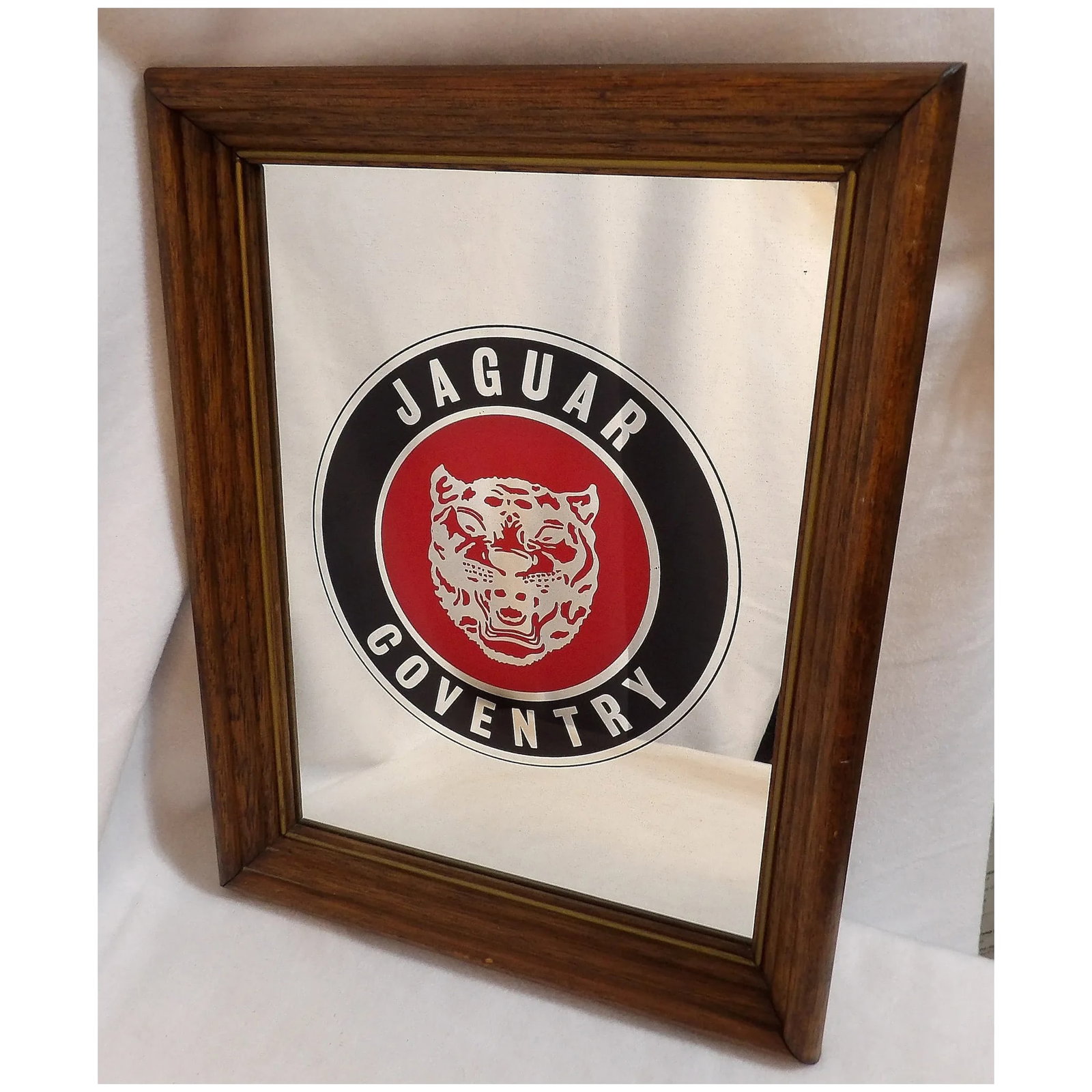 Vintage Jaguar Coventry Glass Mirror Sign 11.5 X 14 Inches - 2