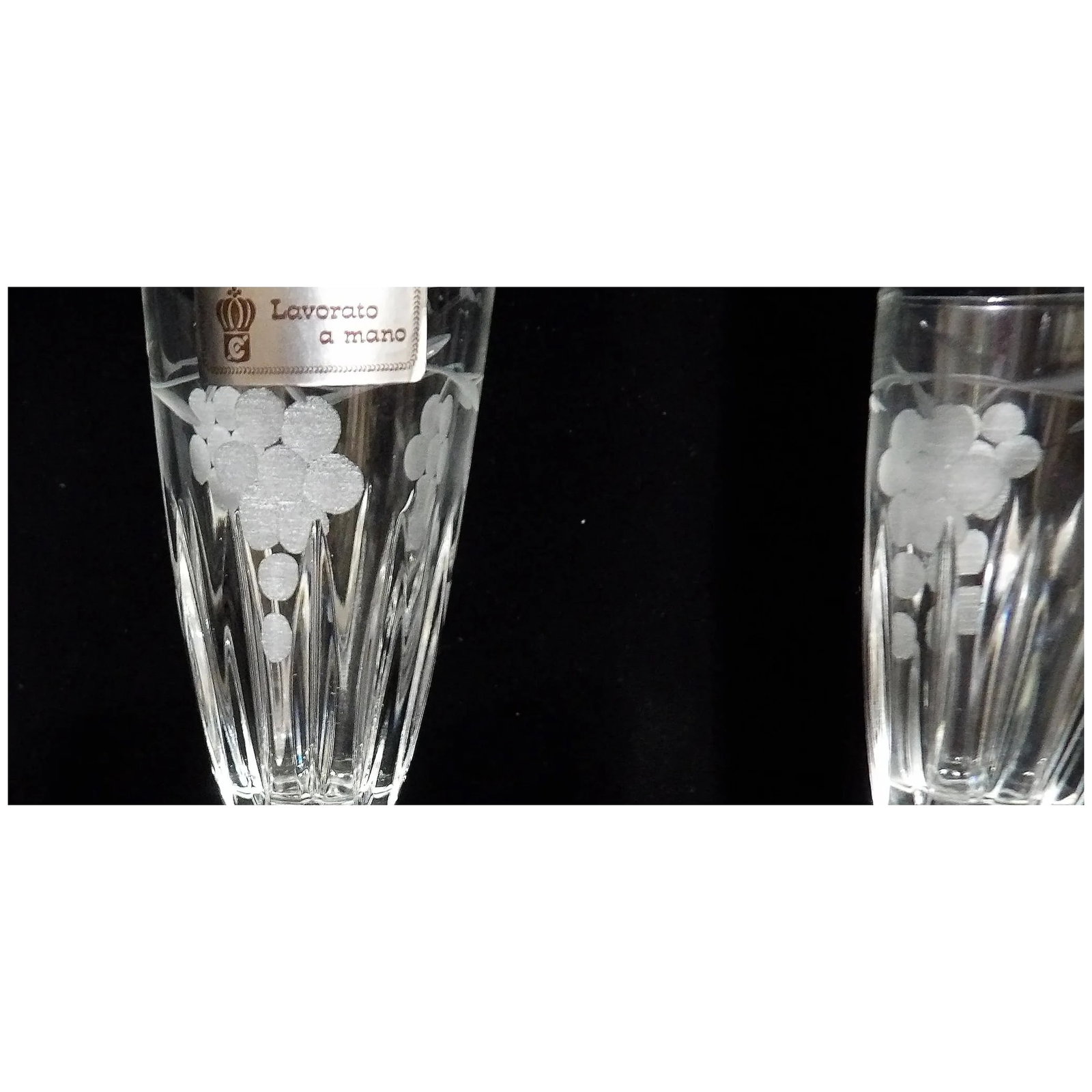 Vintage J Preziosi Lavorato a Mano Italian Stemware- Intaglio Cordials - 4