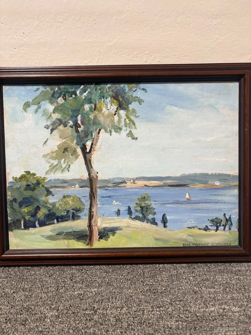Artist Signed Oil On Board Landscape Painting - 2