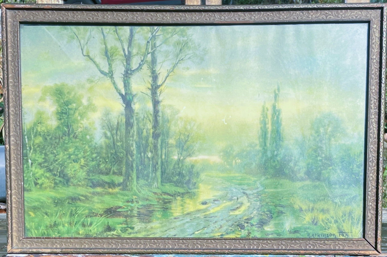 ANTIQUE R. ATKINSON FOX FRAMED PRINT "AFTER THE STORM": Date/Period: approx 1920-30's Dimension: APPROX 17 X 11 Material: mixed materials Additional Information: ANTIQUE R. ATKINSON FOX FRAMED PRINT "AFTER THE STORM". AntiqueR. Atkinson Fox Framed