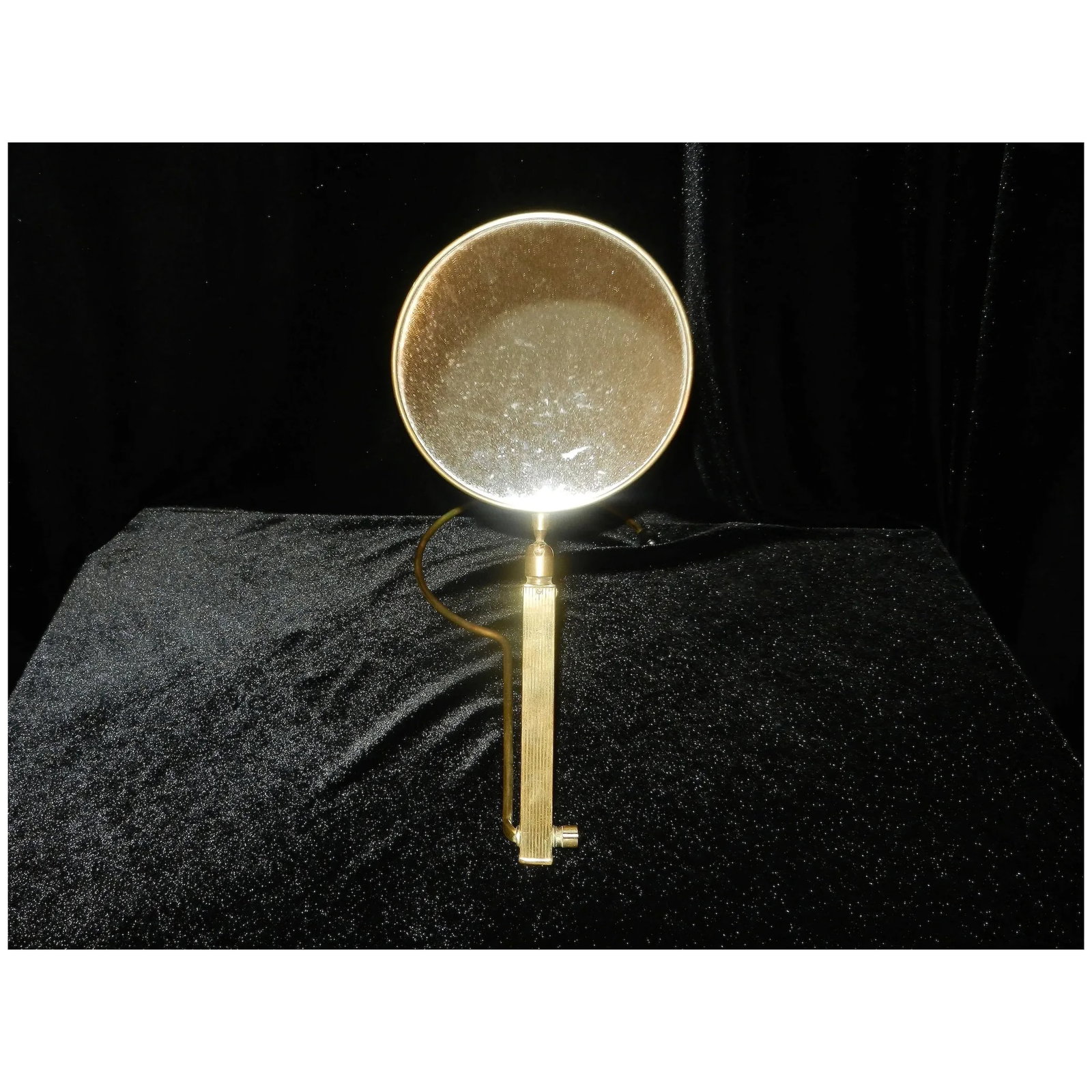 Mid-Century Brass French Adjustable Table or Vintage Around the Neck 5" Mirror with a Two-Sides- - 2