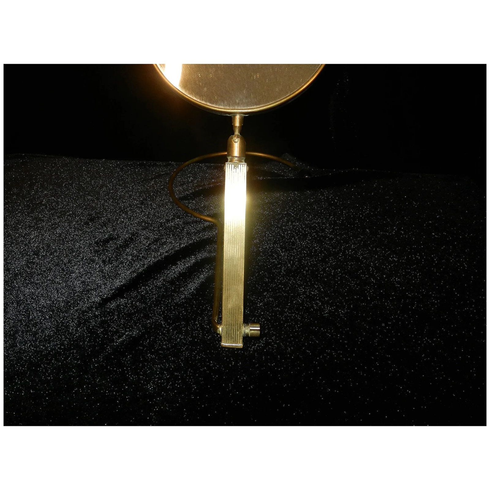 Mid-Century Brass French Adjustable Table or Vintage Around the Neck 5" Mirror with a Two-Sides- - 7
