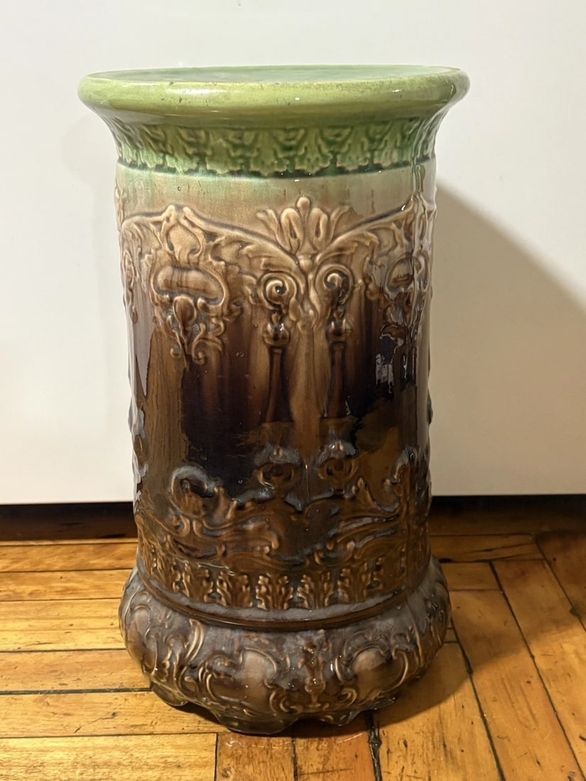 Majolica Jardiniere Base Plant Stand - 3