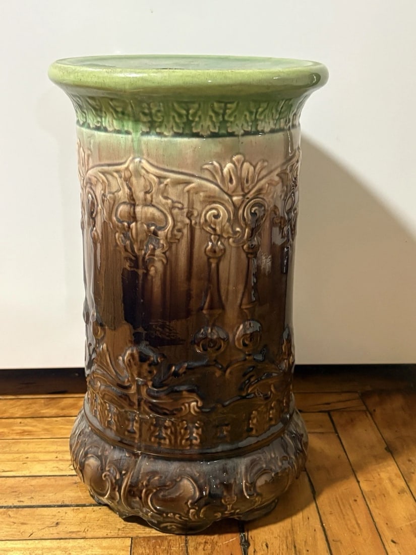 Majolica Jardiniere Base Plant Stand - 4