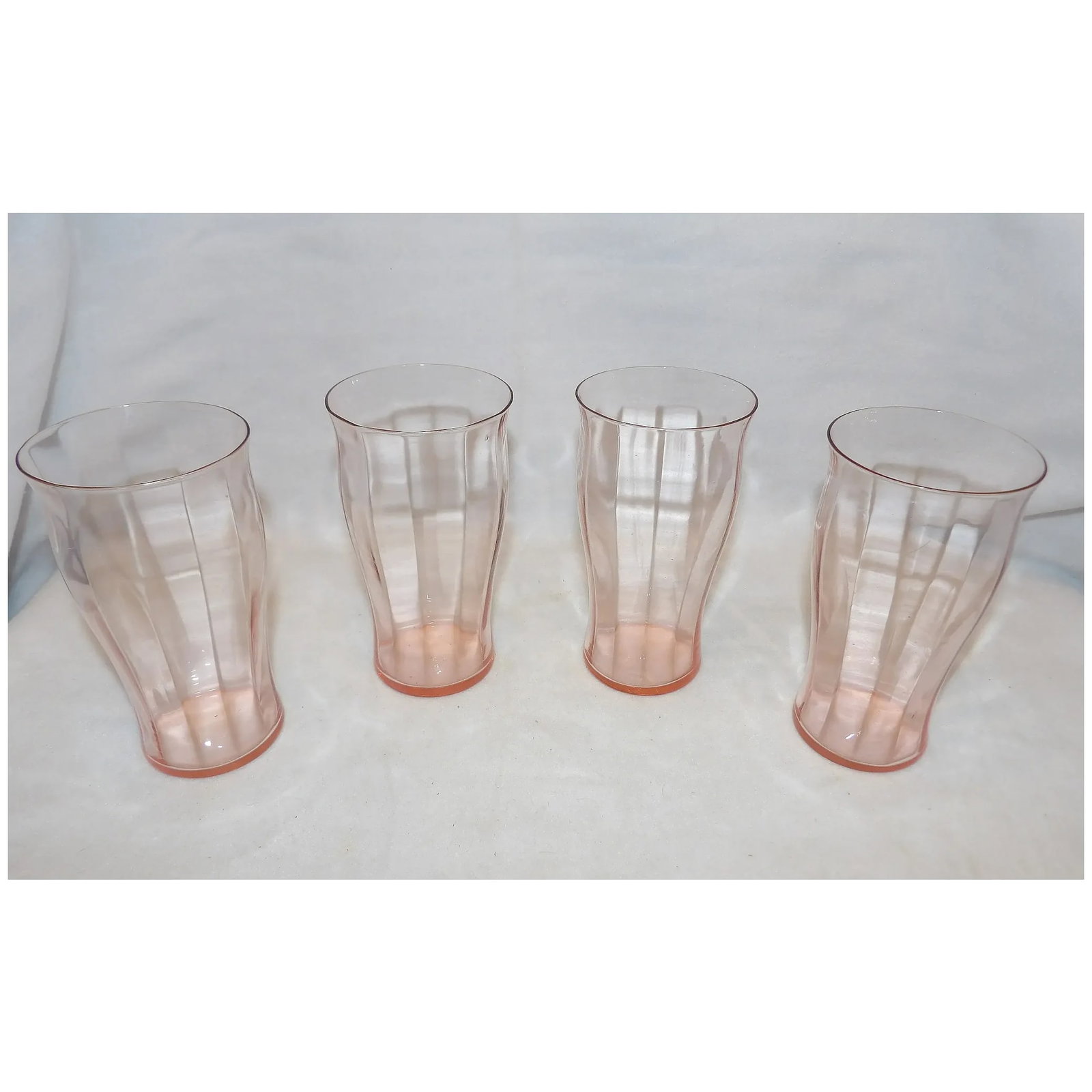 Pink Optic Fluted Depression Optic Tumblers - 3