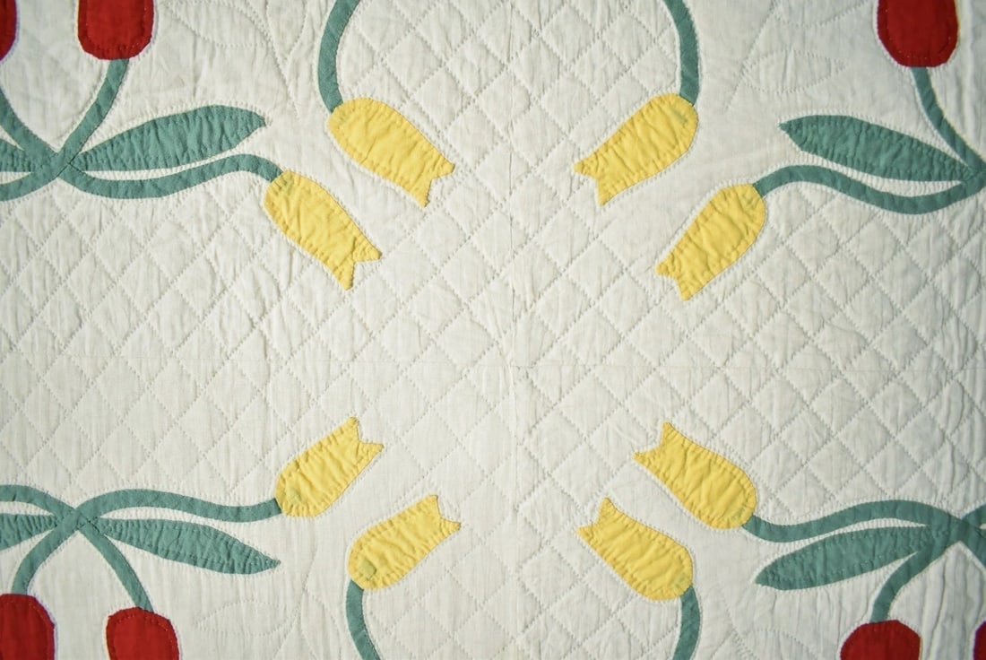 30's Marie Webster "May Tulips" Applique Quilt - 3
