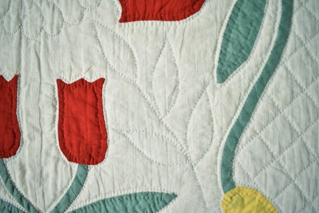 30's Marie Webster "May Tulips" Applique Quilt - 5