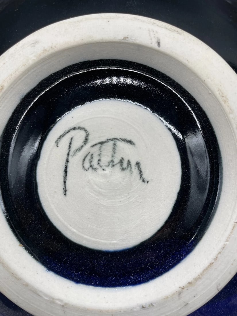 Matthew Patton Studio Art Pottery Bowl Orcas Island Signed 11" Wall Art - 5