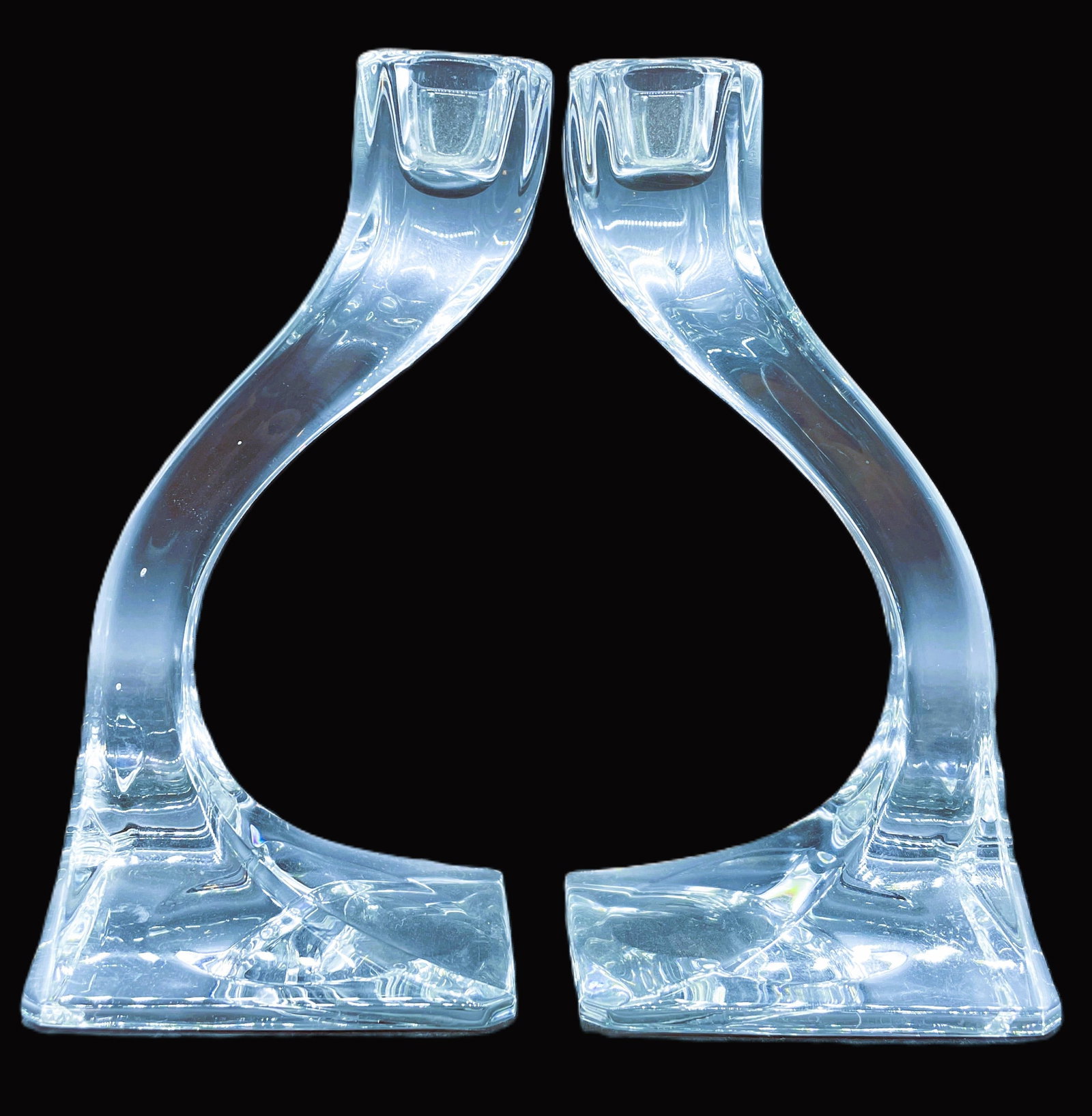 MCM RIEDEL DUETTO AUSTRIA CRYSTAL CANDLESTICKS - 2