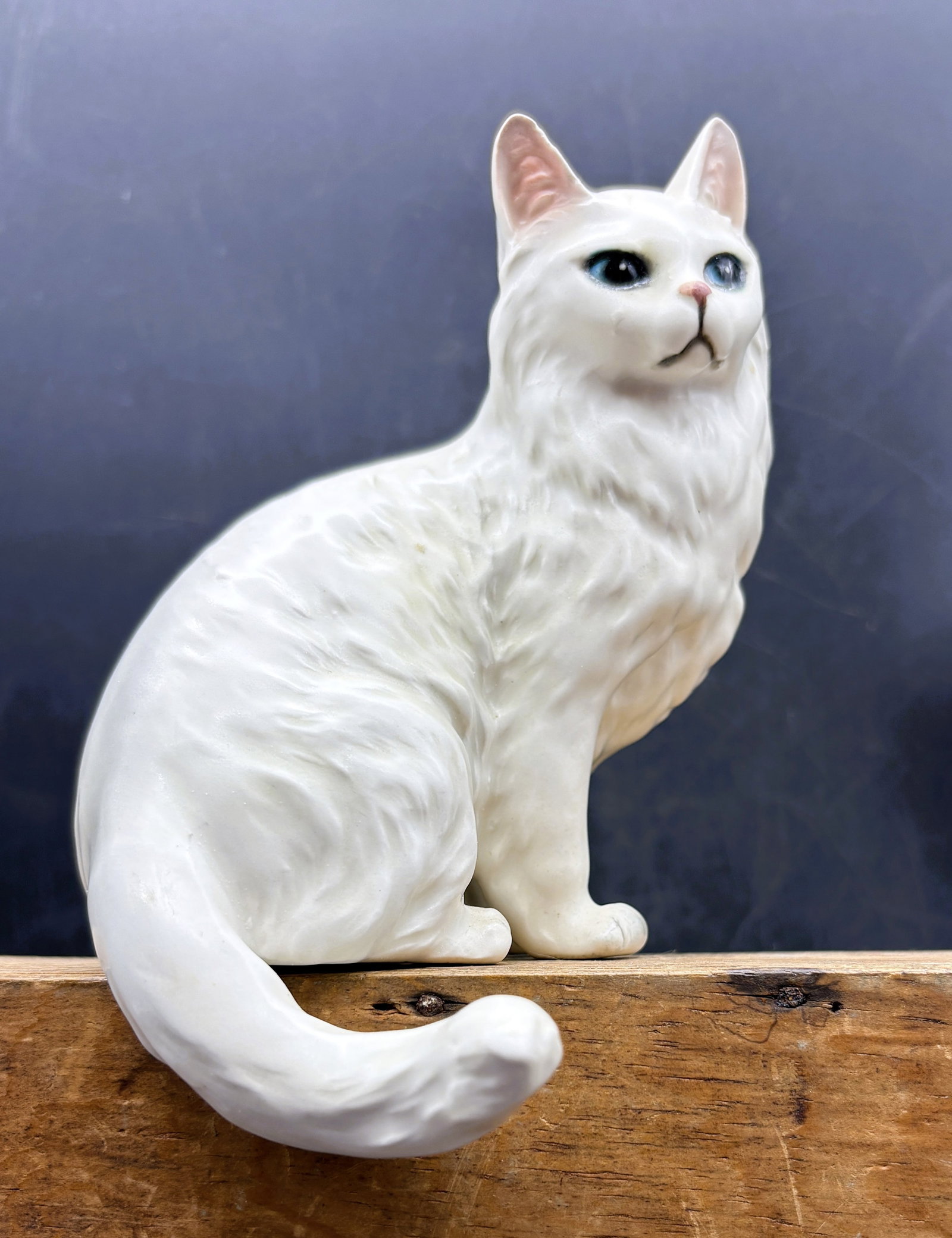 Vintage LEFTON WHITE SITTING CAT KITTEN FIGURINE CERAMIC - 2
