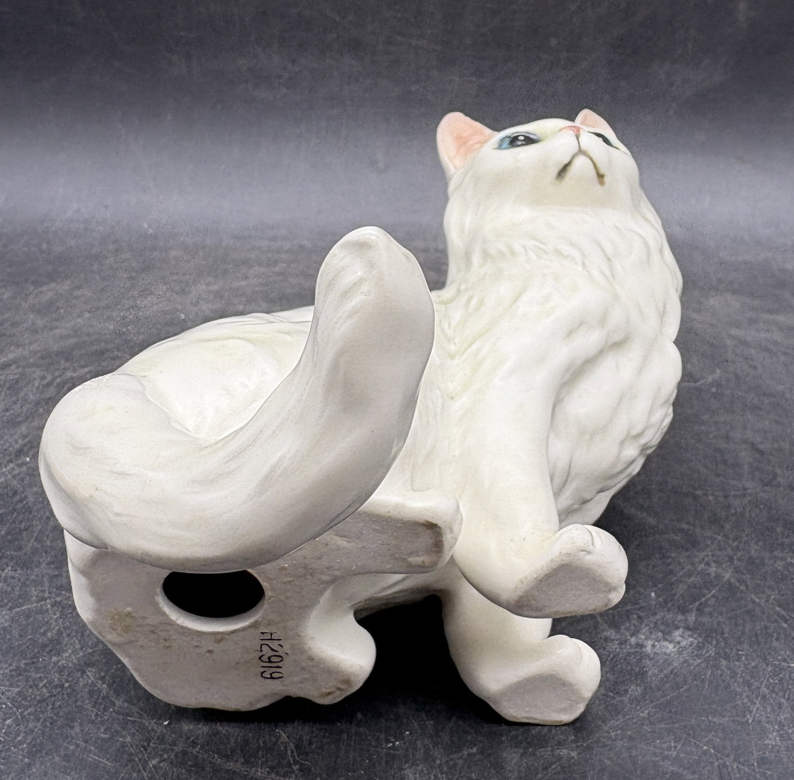 Vintage LEFTON WHITE SITTING CAT KITTEN FIGURINE CERAMIC - 7