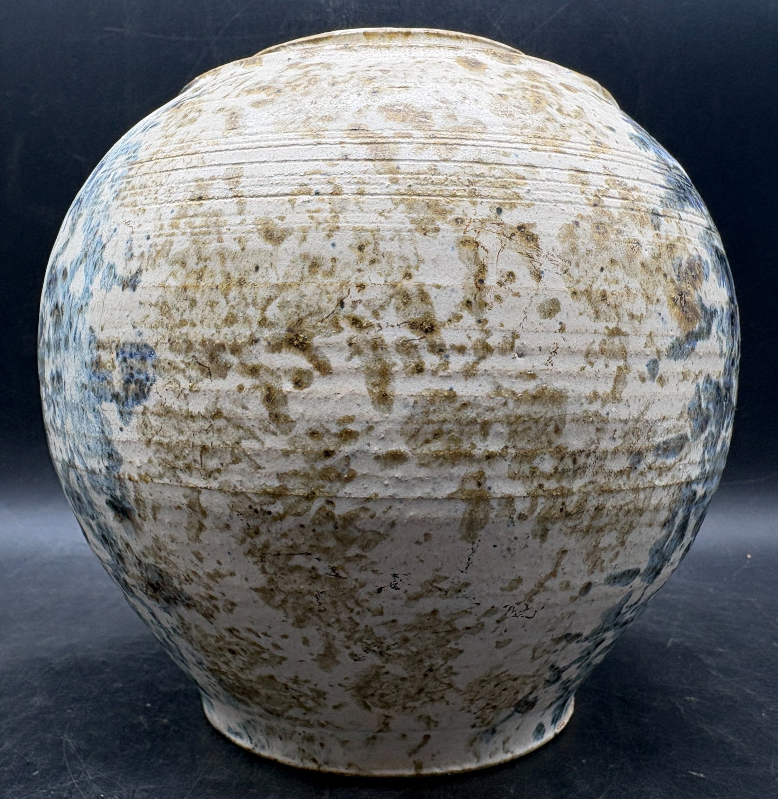 Signed Franklin Studio Art Pottery Vessel Blue Crystalline Glaze Ceramic Vase - 3