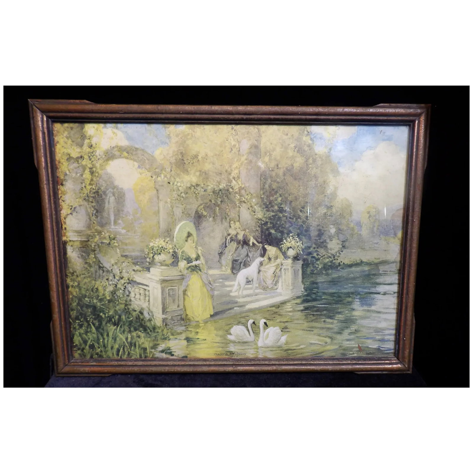 Antique Lithograph of Peaceful Afternoon Sterns and Hacker - 2