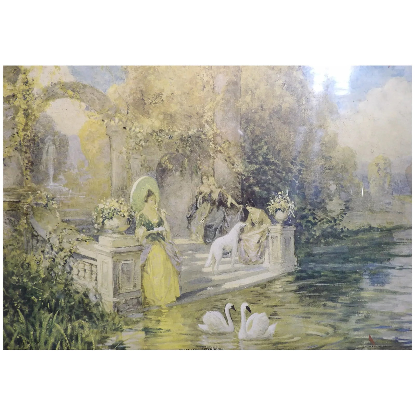 Antique Lithograph of Peaceful Afternoon Sterns and Hacker - 3