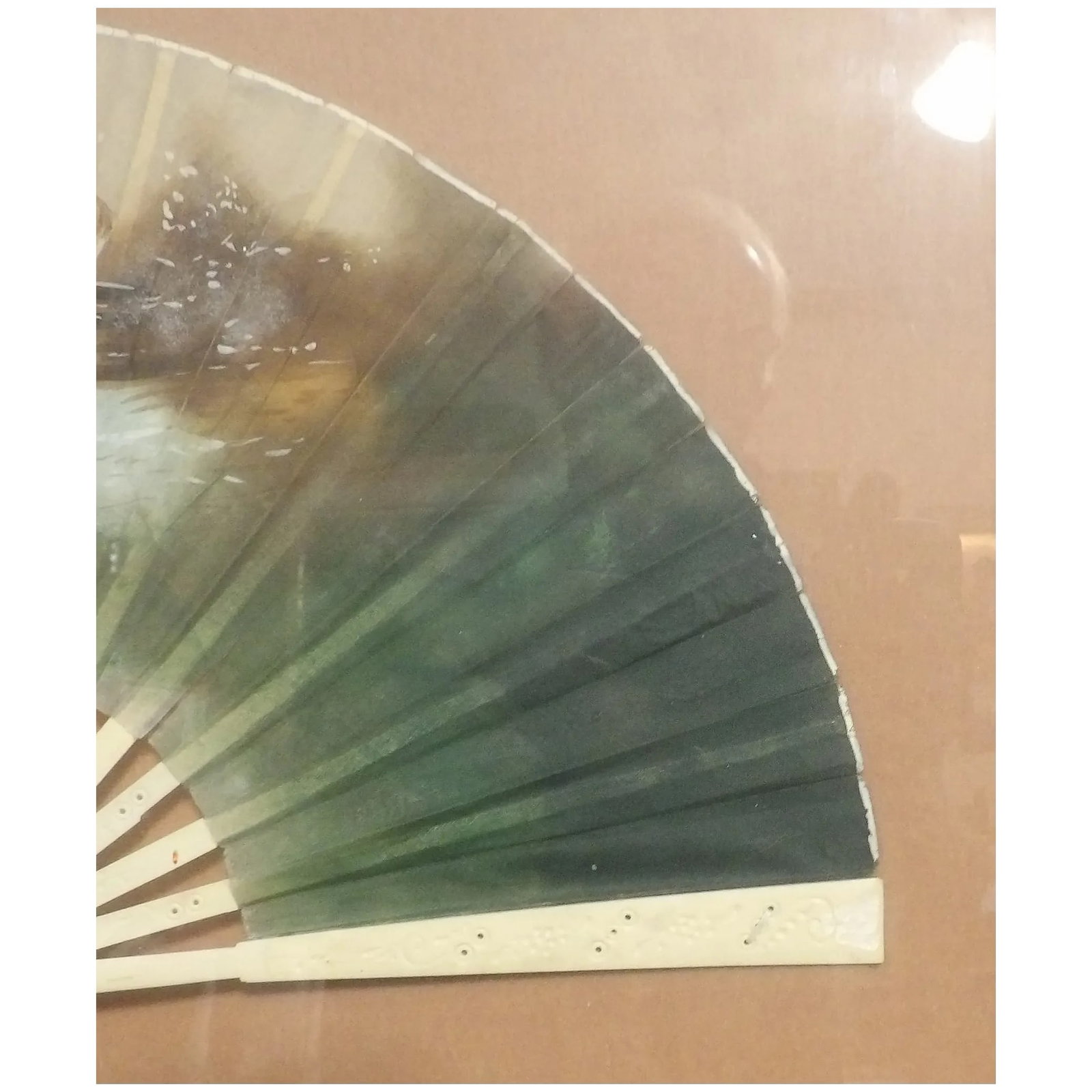 Antique Early 19th Century Hand Painted Fan in Frame - 4