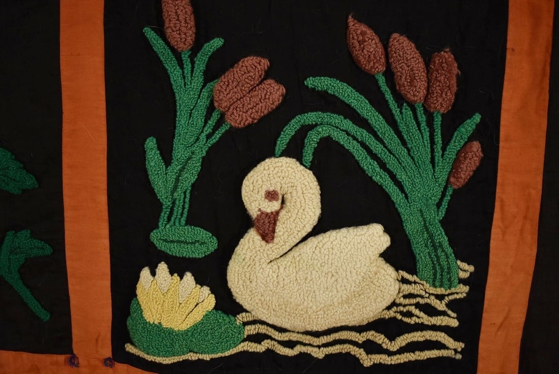 Rare 1920's Stumpwork Pictorial Quilt - 7