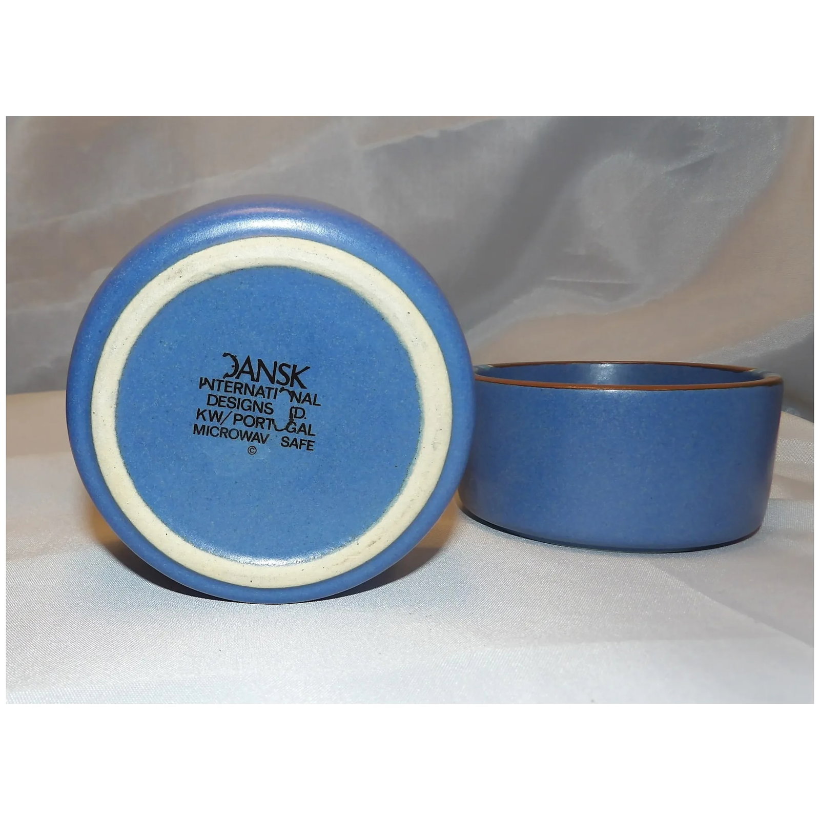 Dansk Mesa Blue 10" Mixing Bowl, Ramekins, Salad Plates, Saucers - 6