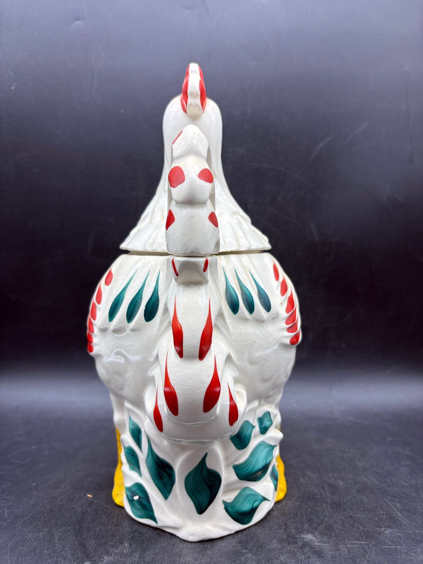 Vintage Pottery Rooster Cookie Jar Hand Painted Pottery Guild America - 4
