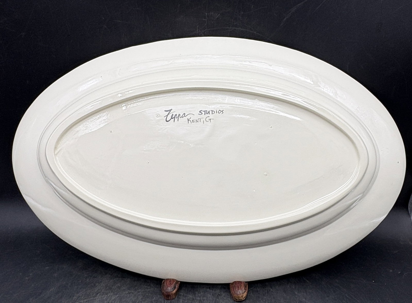 Zeppa Studios Large Hand Painted Platter Life's is too short to hunt with an ugly dog - 3