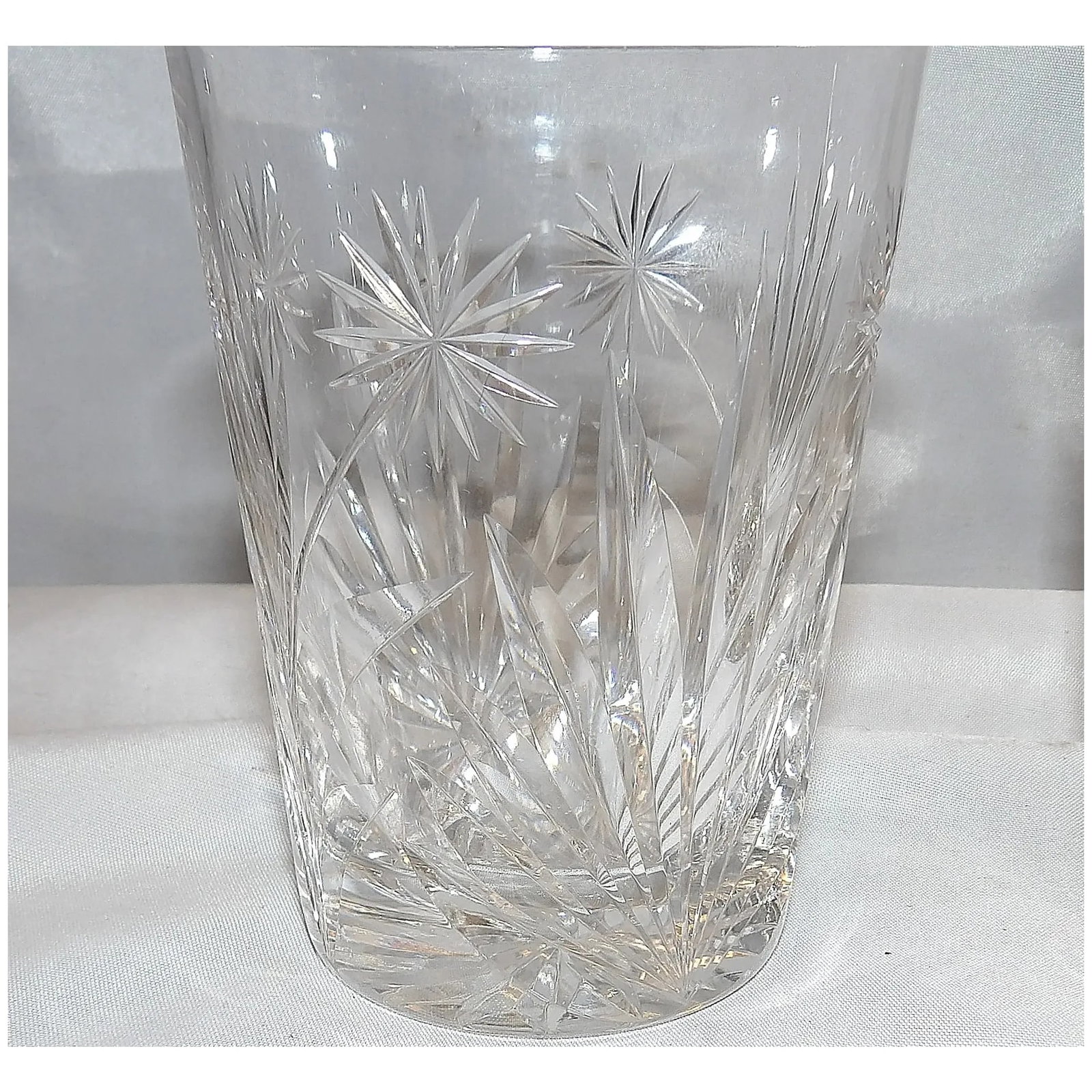 Cut Crystal Old Fashion Glasses with Floral Design - 3