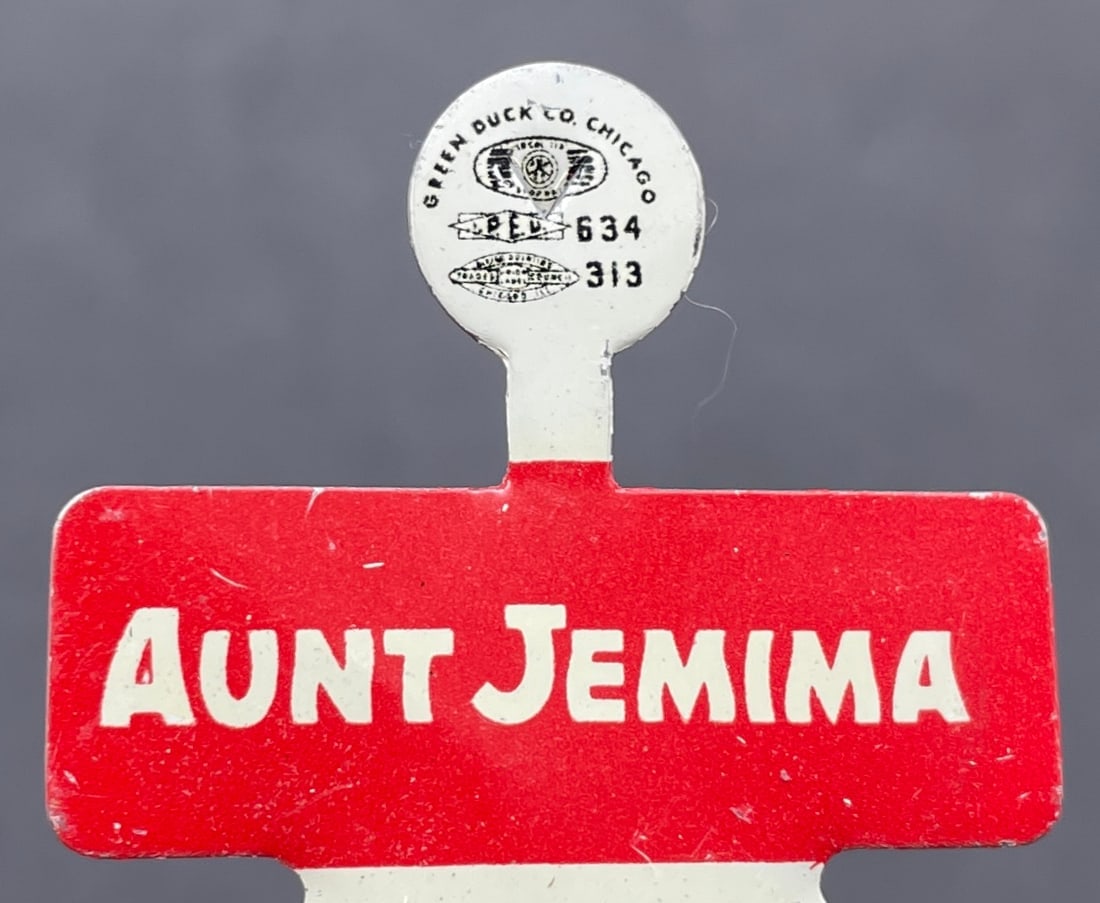 1950's Aunt Jemima Pancake Breakfast Club Bend Back Button NOS - 2