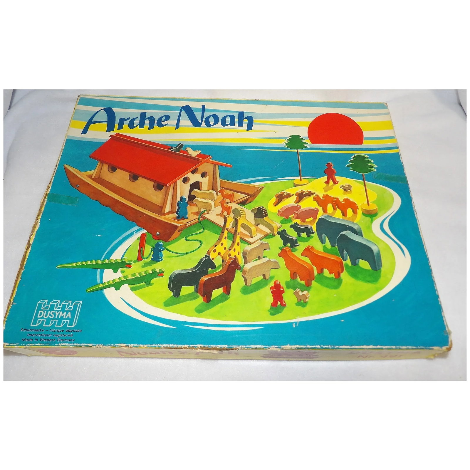 Vintage Arche Noah Nr. 491 Pull Toy by Dusyma- Western-Germany - 2
