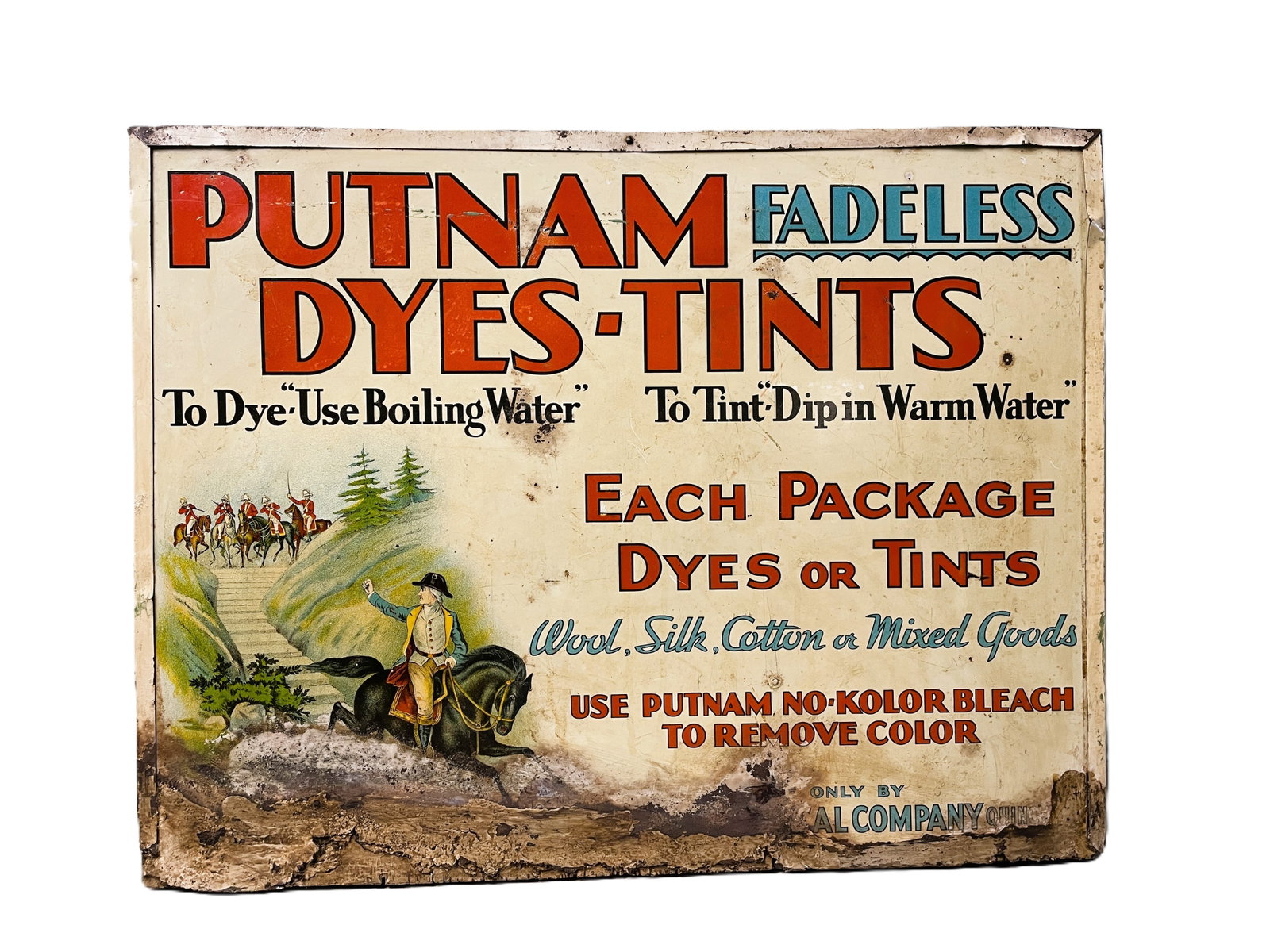 ANTIQUE ALUMINUM PUTNAM DYES & TINTS ADVERTISING STORE DISPLAY CABINET - 7