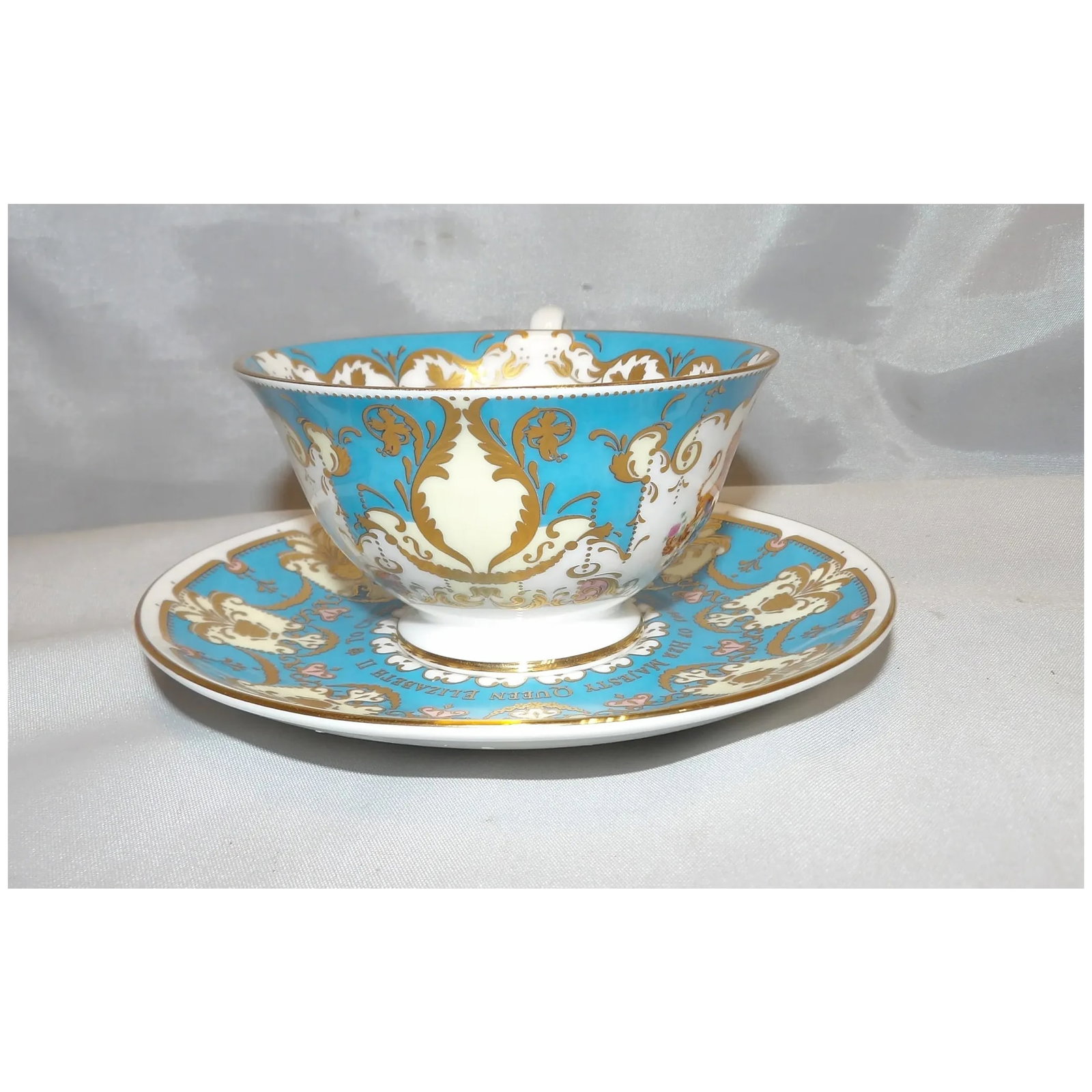 Royal Collection Bone China Cabinet Cup & Saucer Golden Jubilee of Queen Victoria - 5