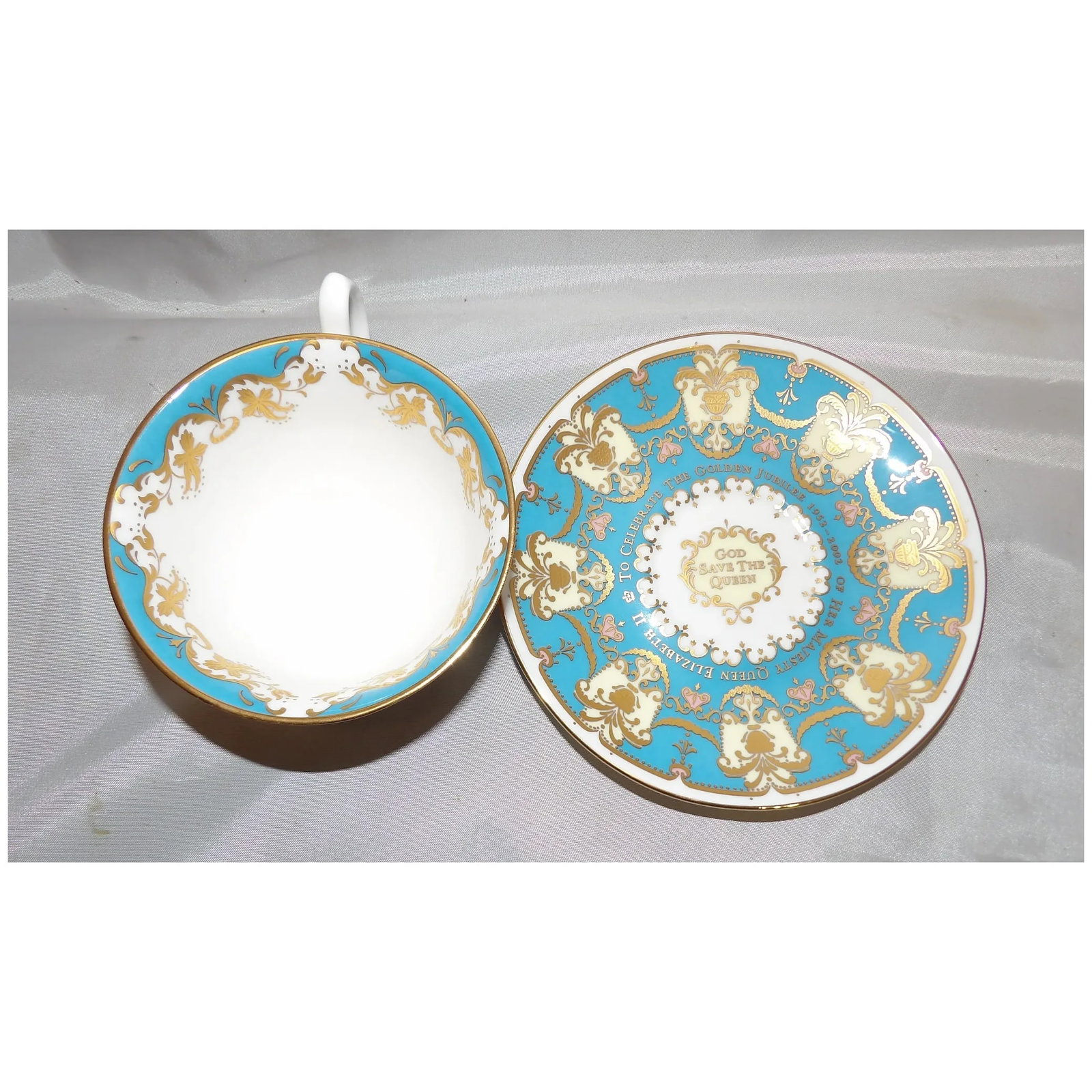 Royal Collection Bone China Cabinet Cup & Saucer Golden Jubilee of Queen Victoria - 6