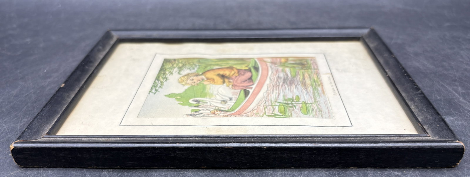 Vintage Framed Children’s Print “Hjalmar in the Boat” – Storybook Nursery - 7