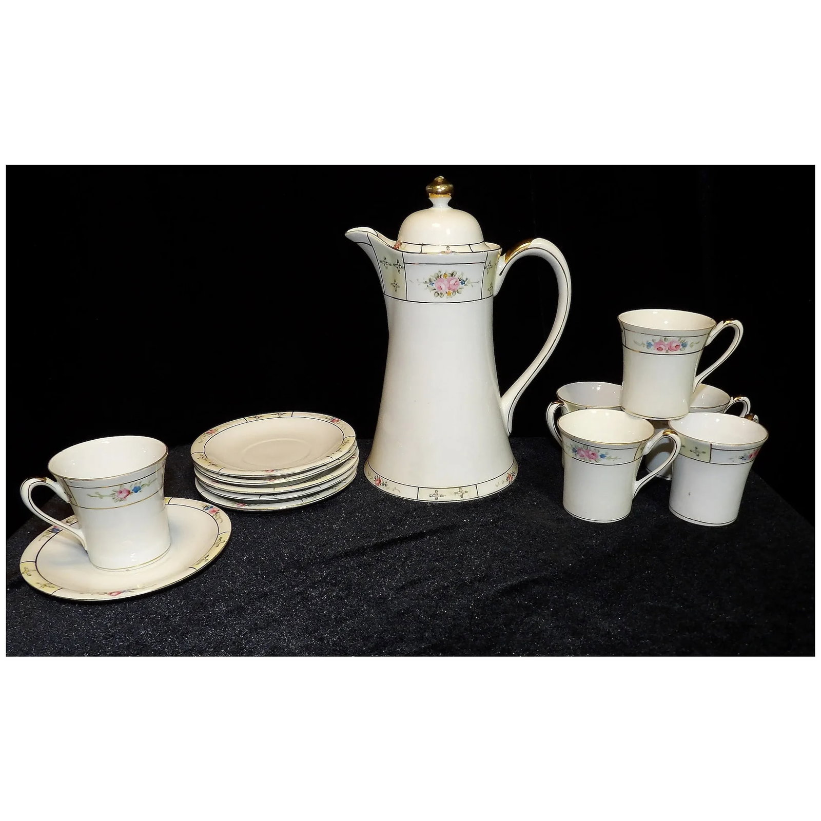 Antique Rising Sun Nippon Porcelain Chocolate/Tea/Coffee Set - 2