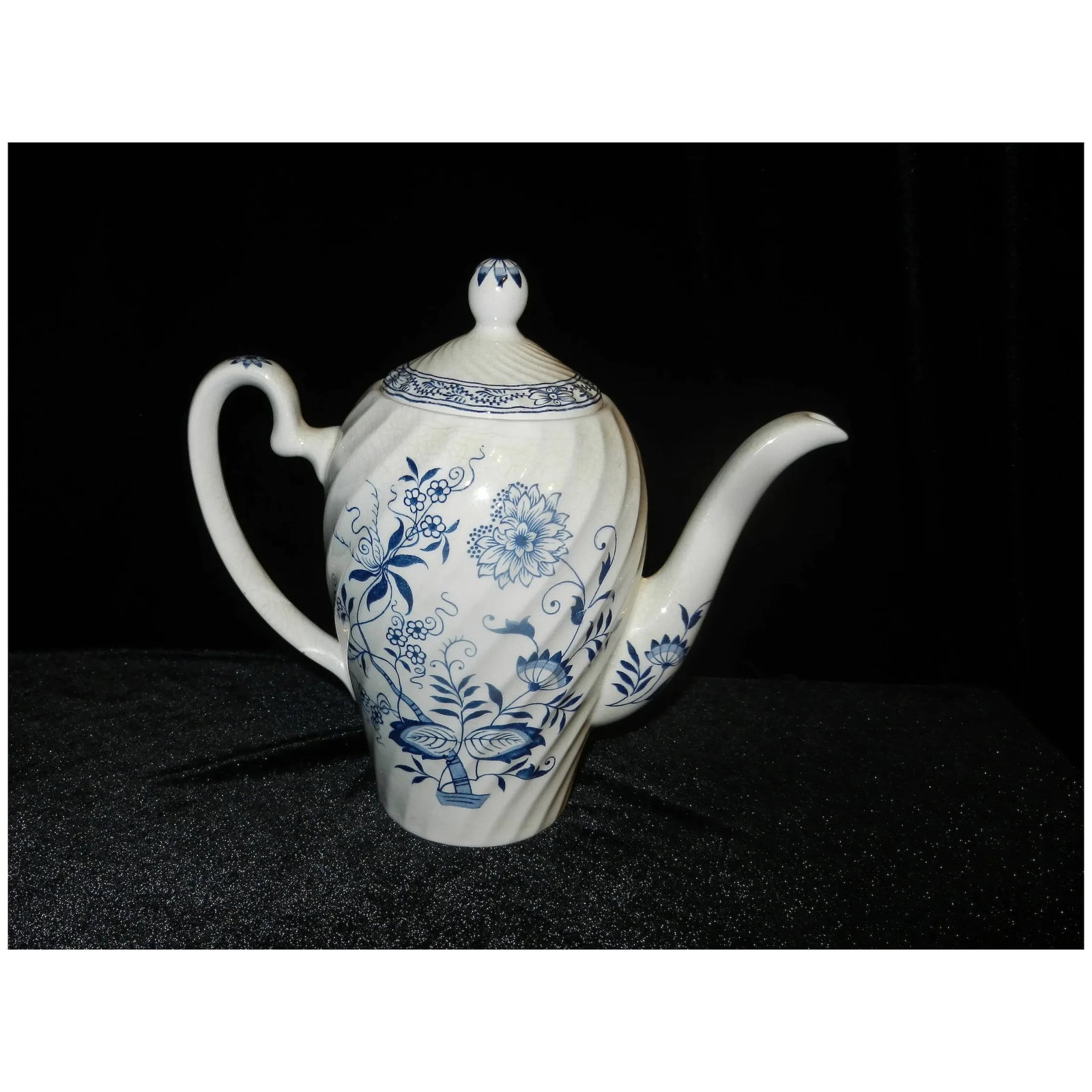 Vintage Wood & Sons Blue Fjord made in England 4 Cup Coffee/ Tea Pot - 2