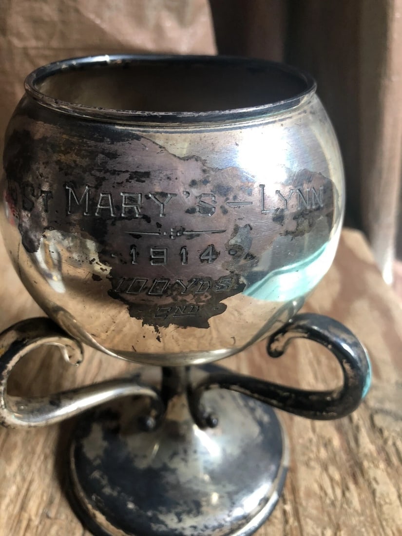 1914 6 3/4” st marys school lynn ma loving cup trophy - 2