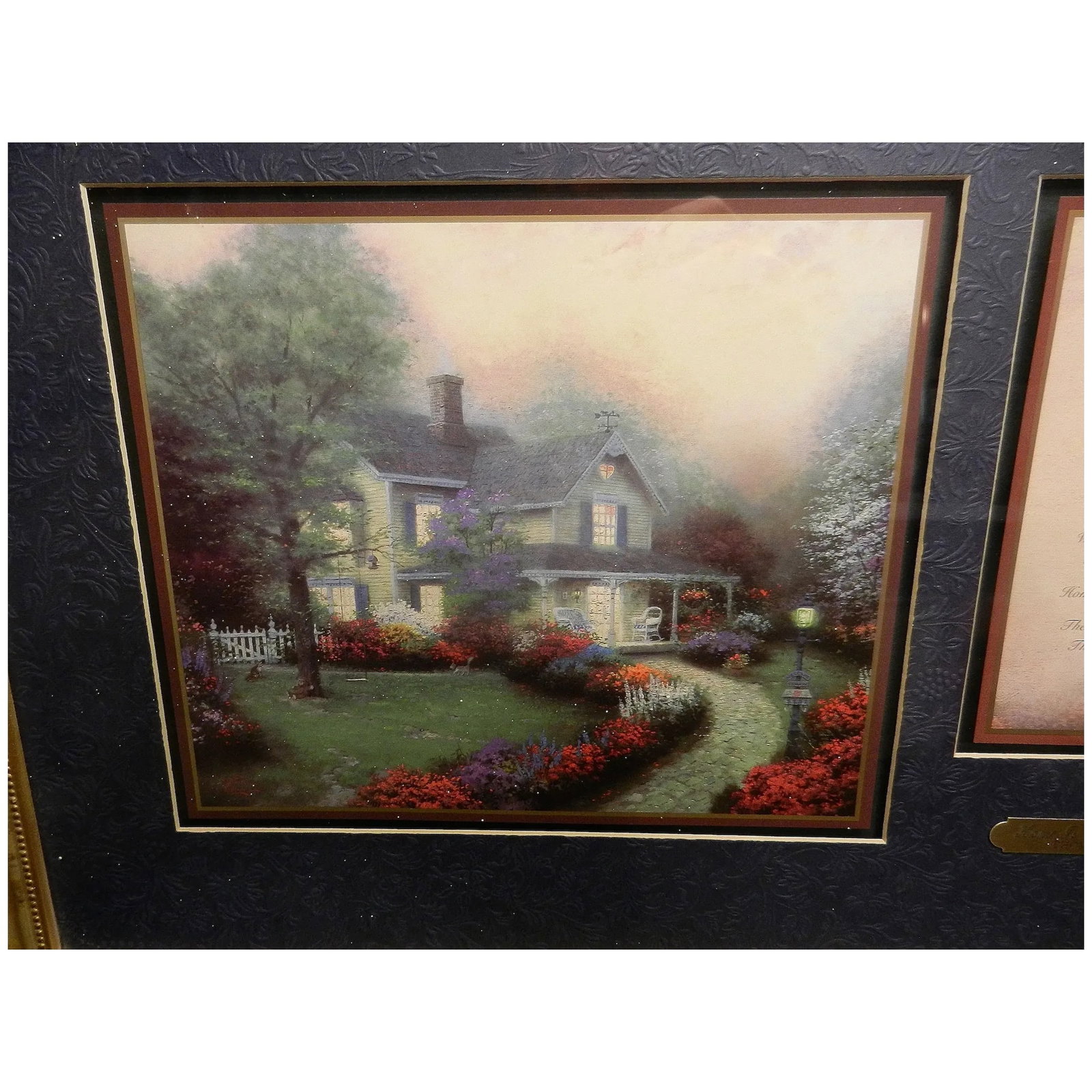 Thomas Kinkade Home Is Where The Heart Is- Home Sweet Home Poem Framed Art w COA - 3