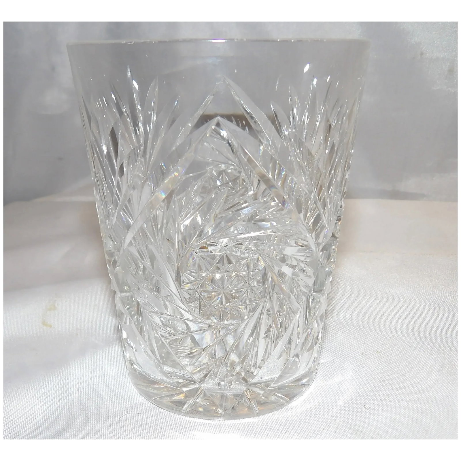 American Brilliant Cut Old Fashion Glasses Buzz Saw and Pineapple - 2