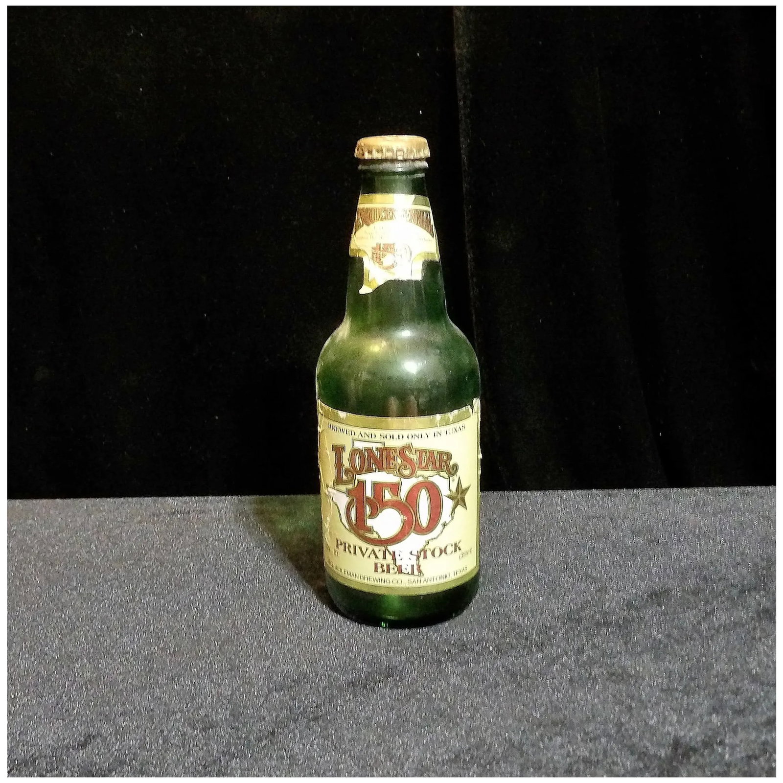 Vintage Lone Star 150 Private Stock Green Beer Bottle - 2