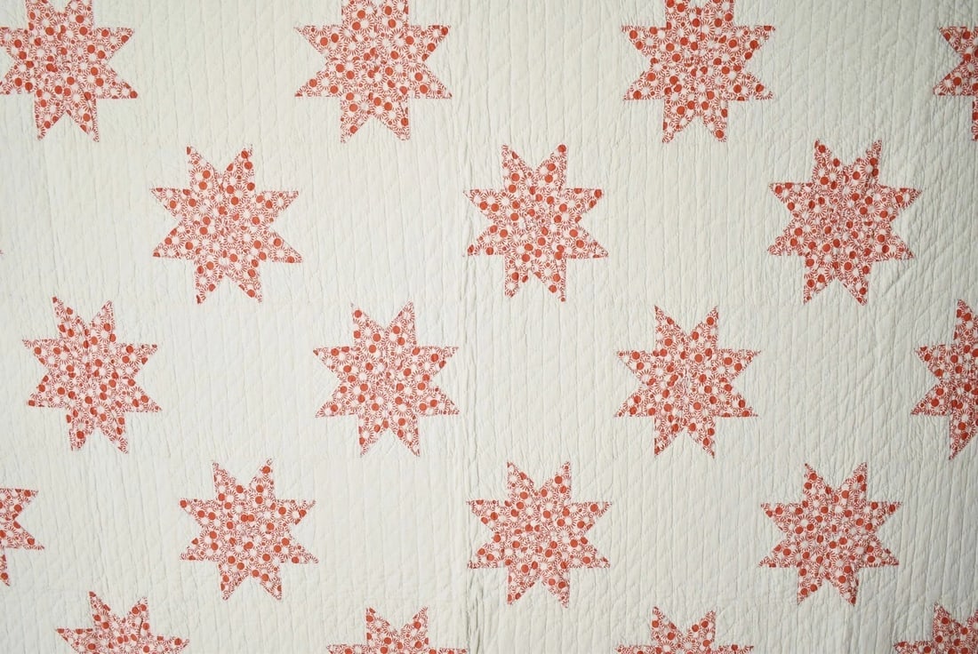 30's Red & White Variable Stars Quilt - 2