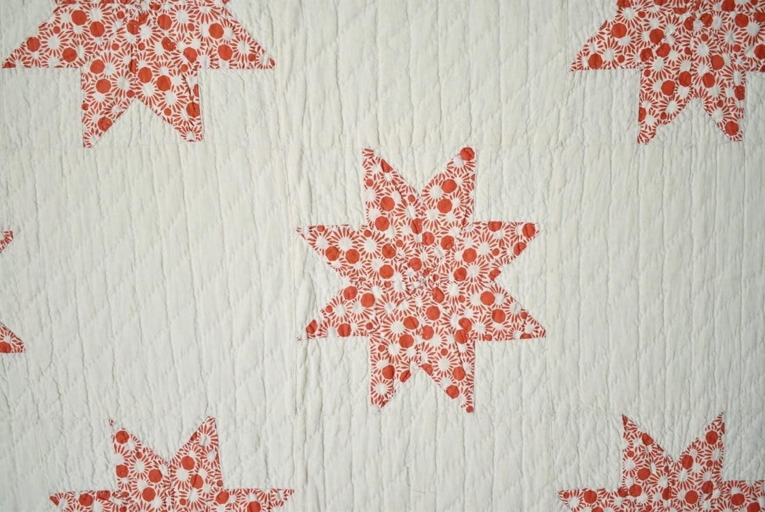 30's Red & White Variable Stars Quilt - 3