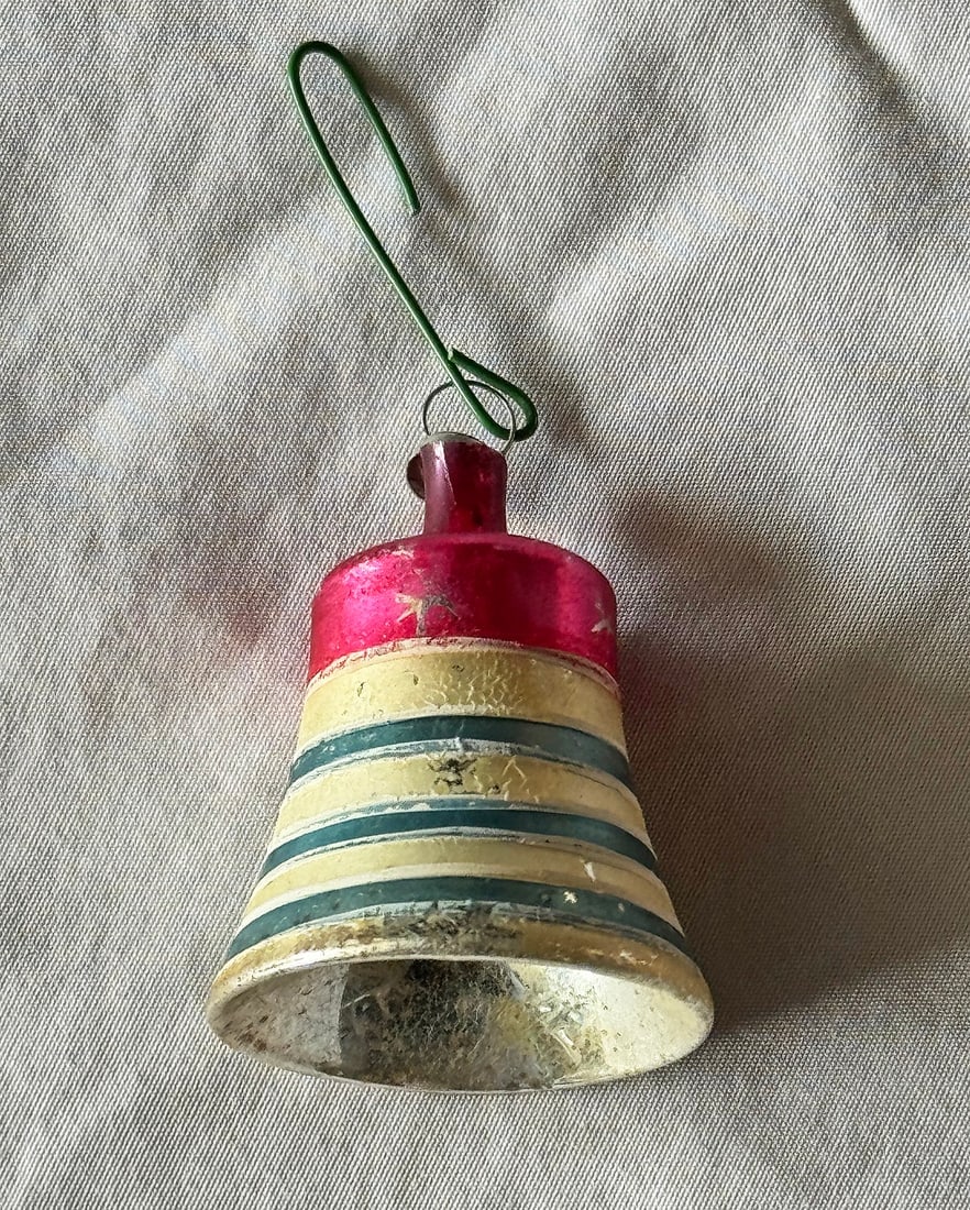 Antique Glass Blown Christmas Ornament Liberty Bell - 2