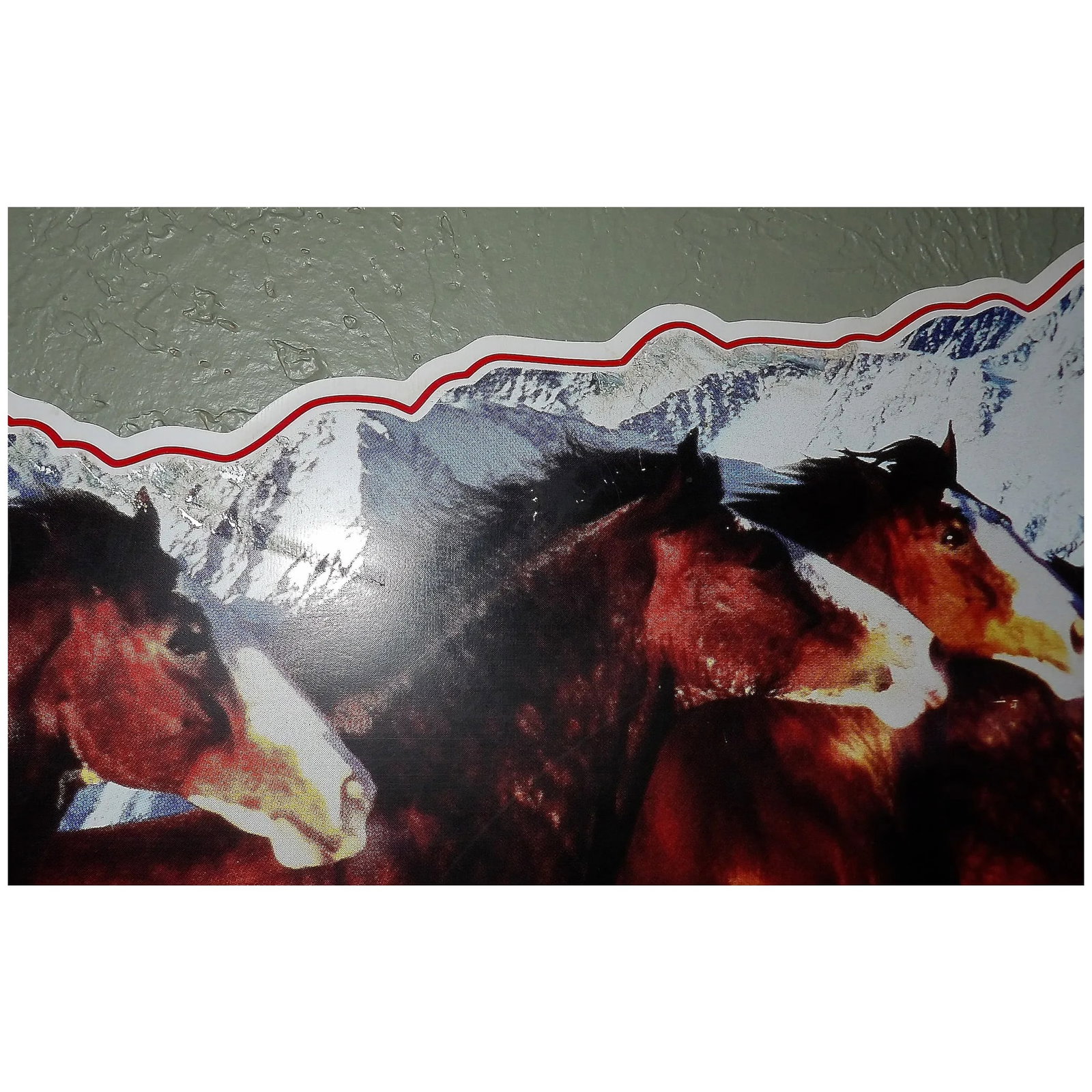 Rare Vintage Budweiser 1993-94 Metal Advertising Sign with Clydesdale and Rocky Mts. - 5