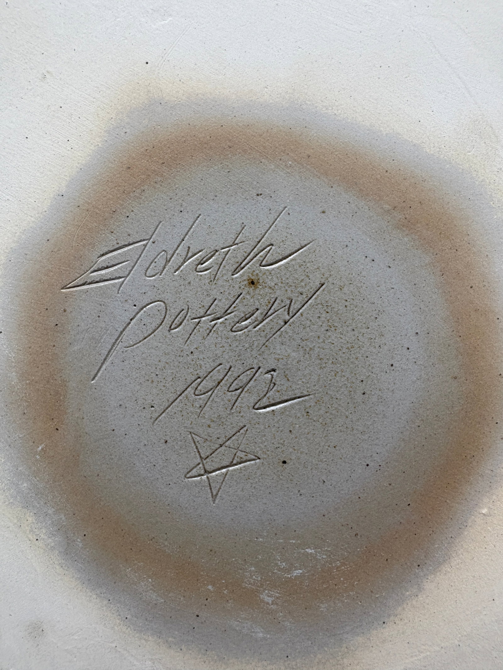 1992 Eldreth Stoneware Pottery Christmas Pie Plate - 4