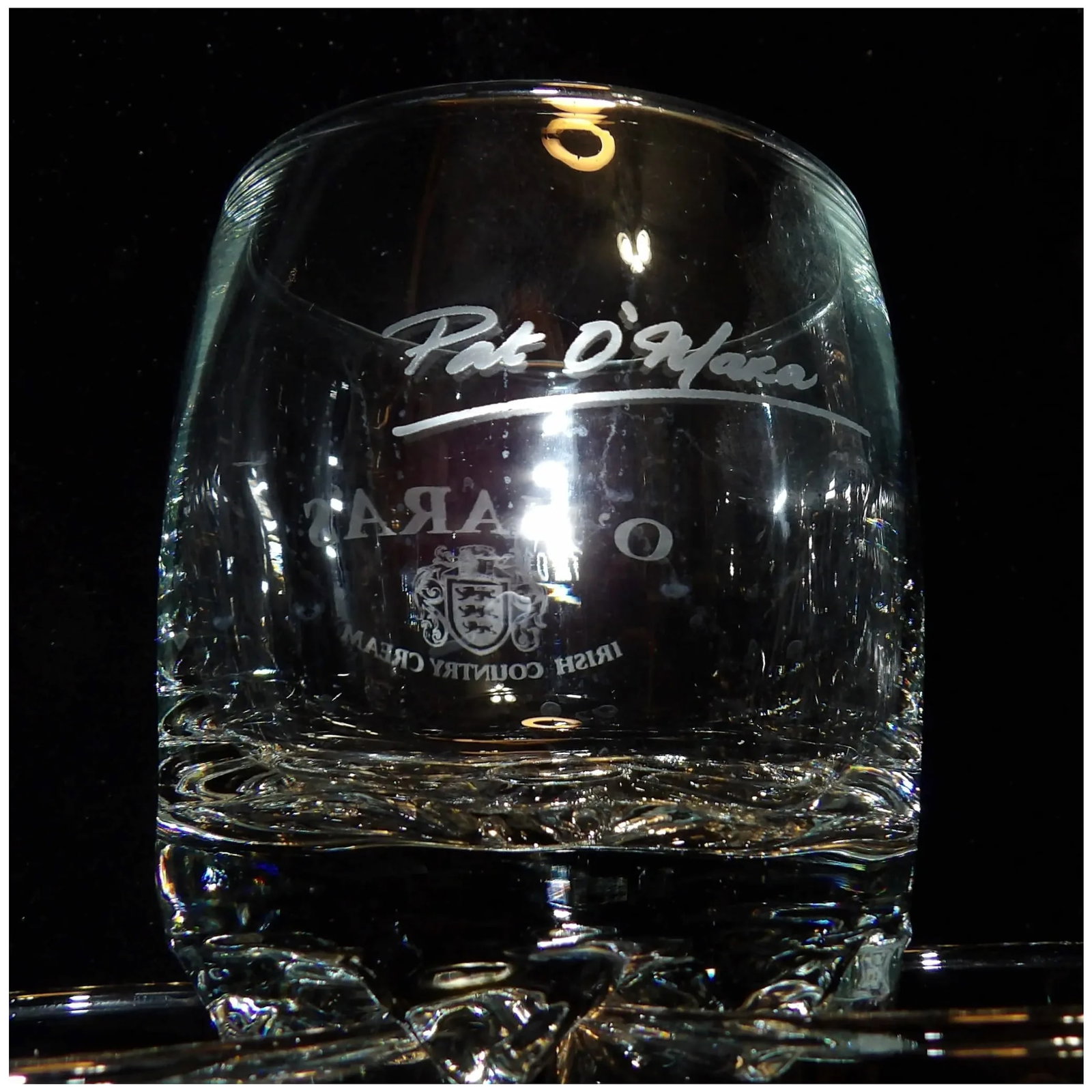 Large Leaded Crystal Whiskey Decanter with O'mara Old Fashioned Whiskey Glasses - 7