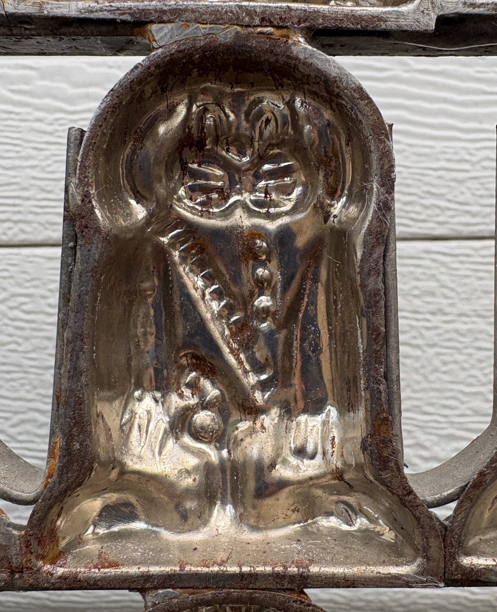 Rare Antique Cast Iron Chocolate Mold Hinged 48-Piece Figure Mold Continental European Confectionery - 7