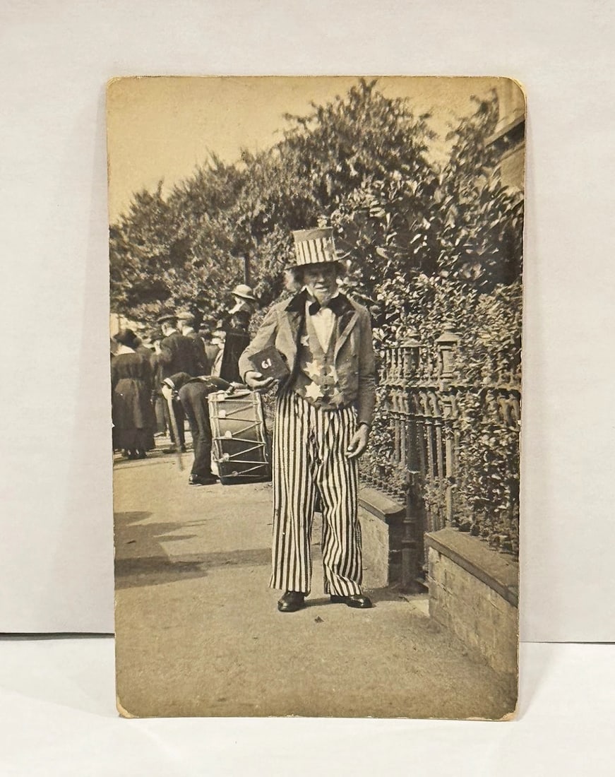 Historical Uncle Sam RPPC Patriotic Real Photo Postcard Parade Circa 1900 - 2