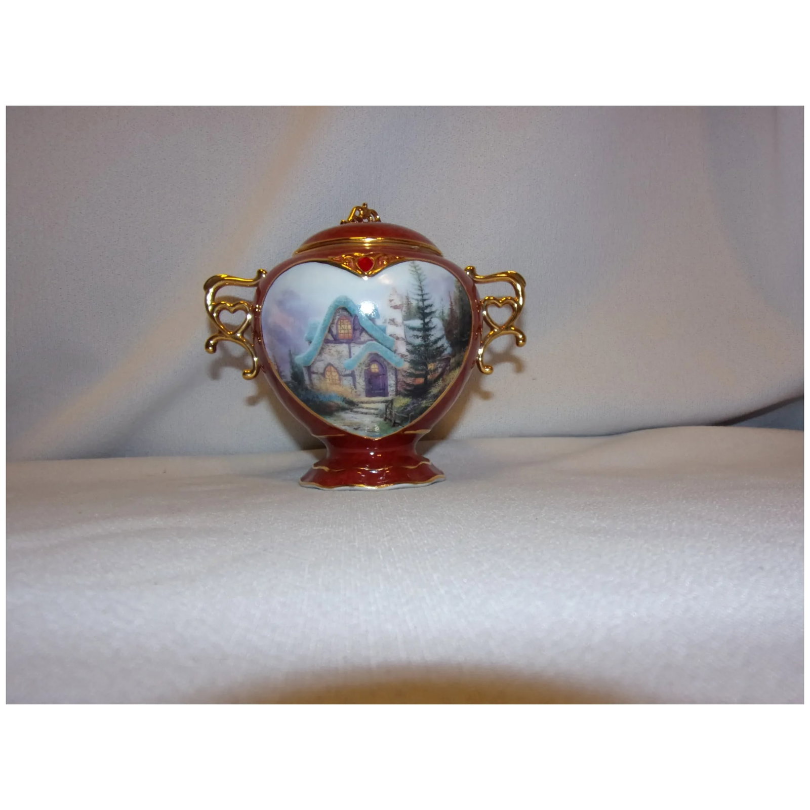 This Vintage Sweetheart Cottage III Thomas Kinkade Third Issue Music Box #A0891 - 3