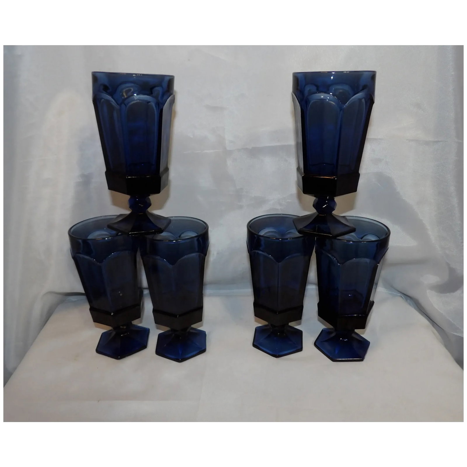 Fostoria Virginia Dark Blue Ice Tea Glasses- - 2