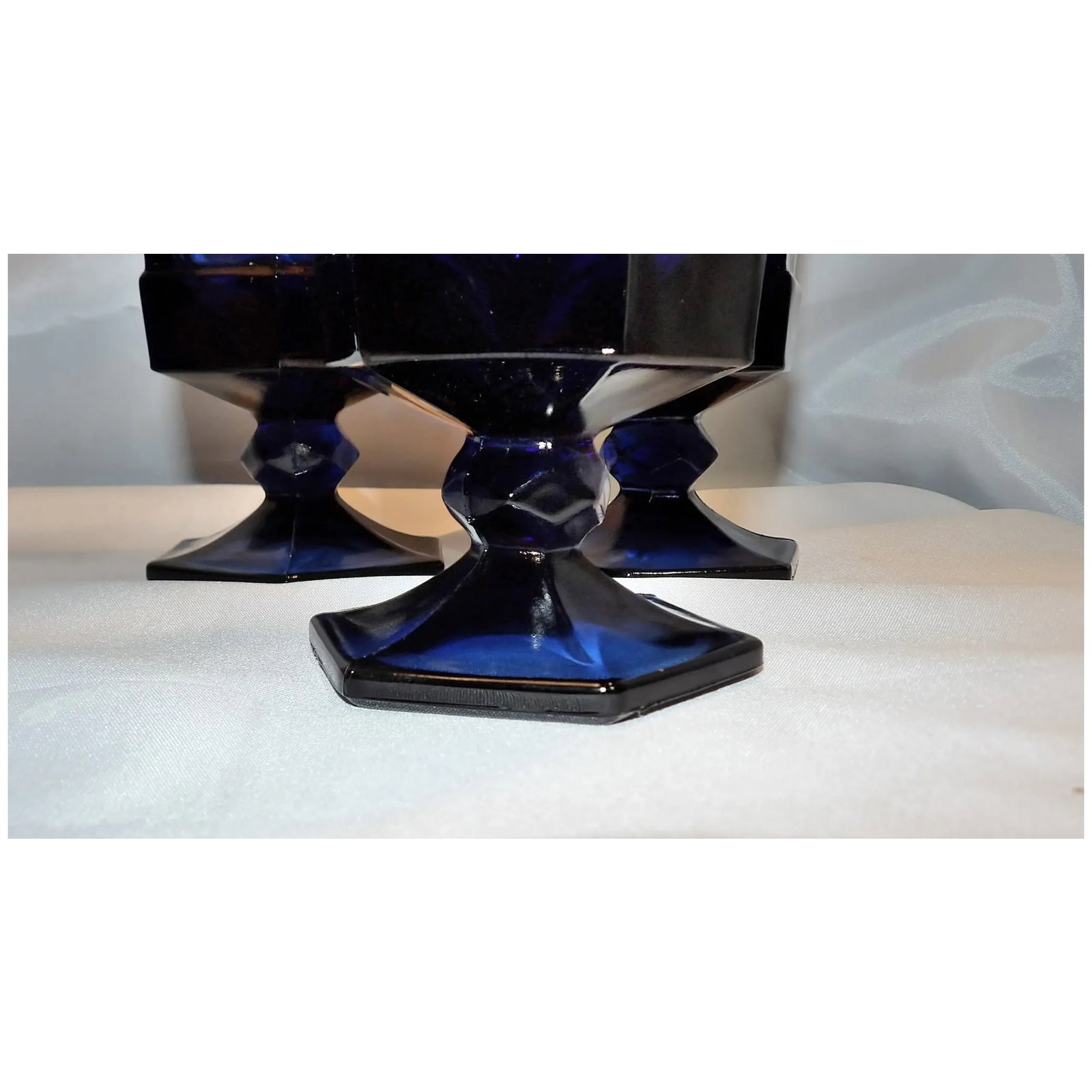 Fostoria Virginia Dark Blue Ice Tea Glasses- - 7