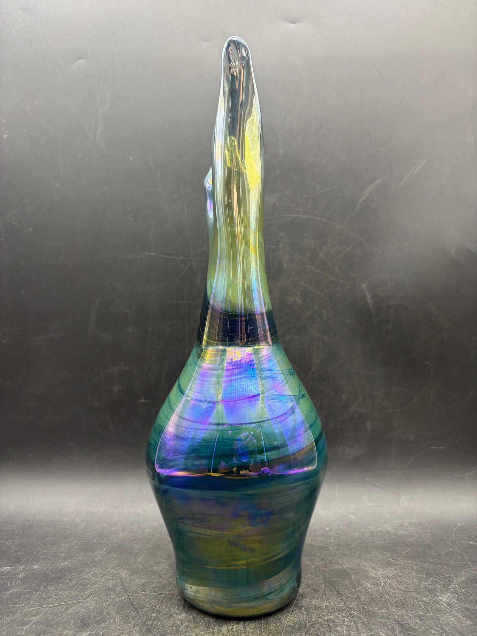 1974 J Baker Art Glass Vase Signed Dated Numbered 13" - 5