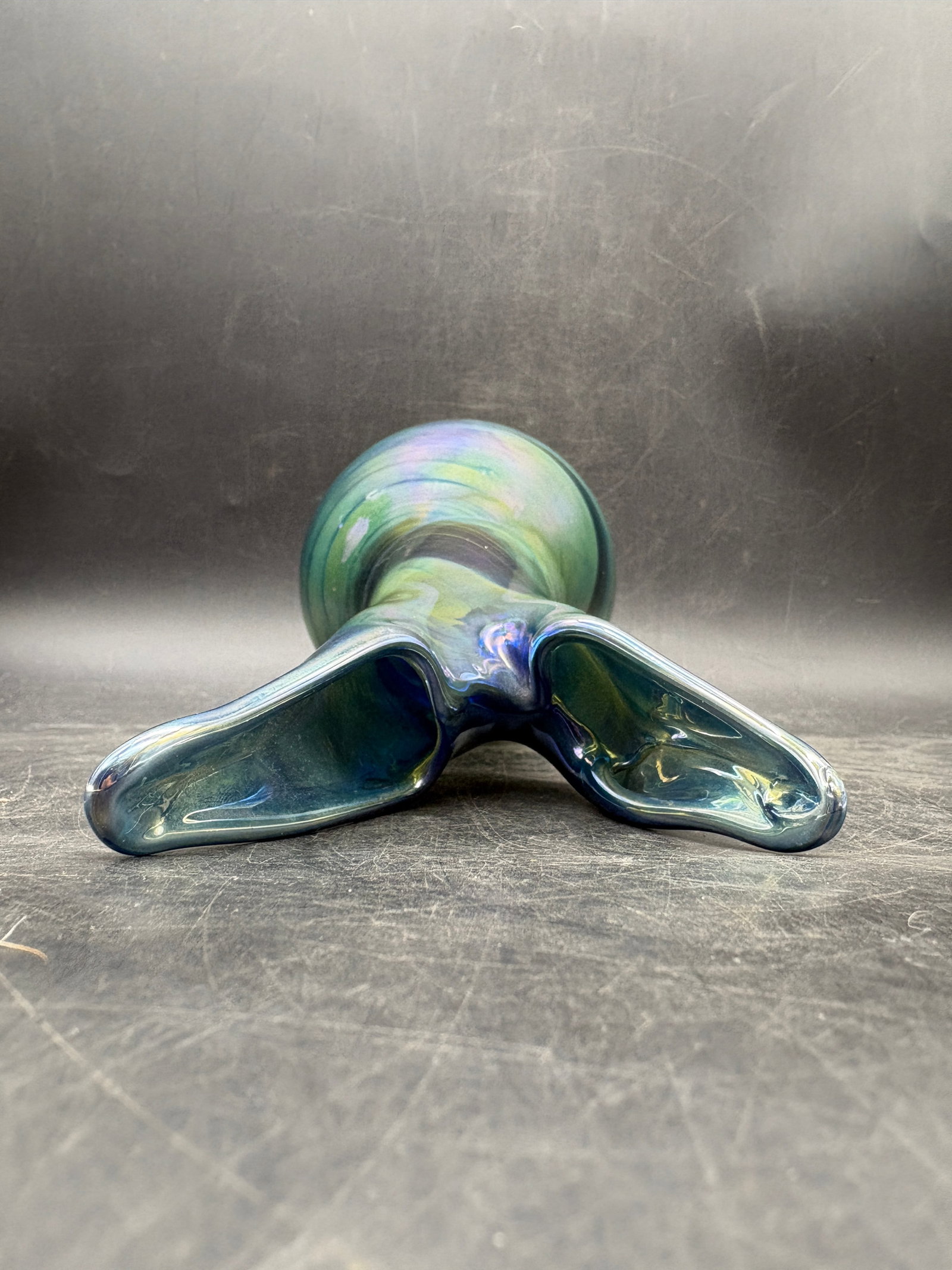 1974 J Baker Art Glass Vase Signed Dated Numbered 13" - 7